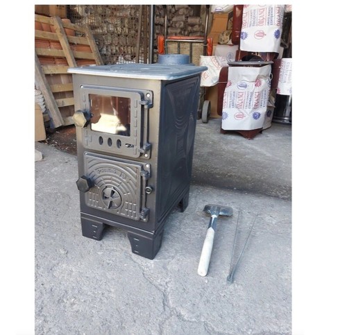Mini cast iron stove - cast, wood