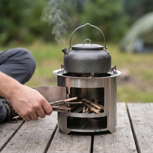 Portable stainless steel wood - stainless,