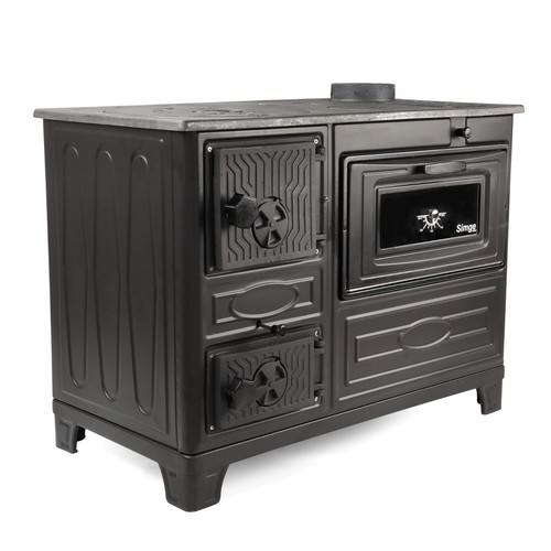 Wood stove with - with, cooker