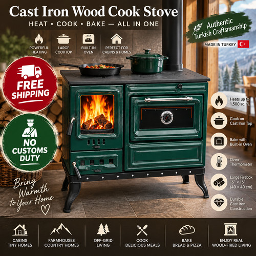 Cast iron wood burning cook - cast,