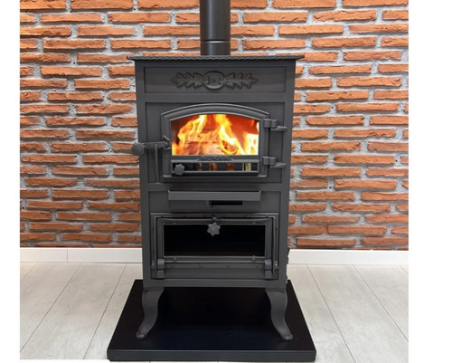 Wood burning stove with - wood, oven