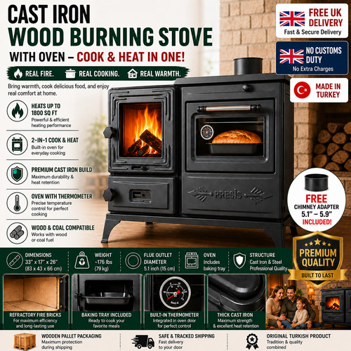 Cast iron wood - cast, burning