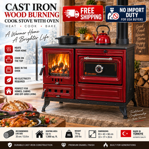 Cast iron wood burning - cast, cook